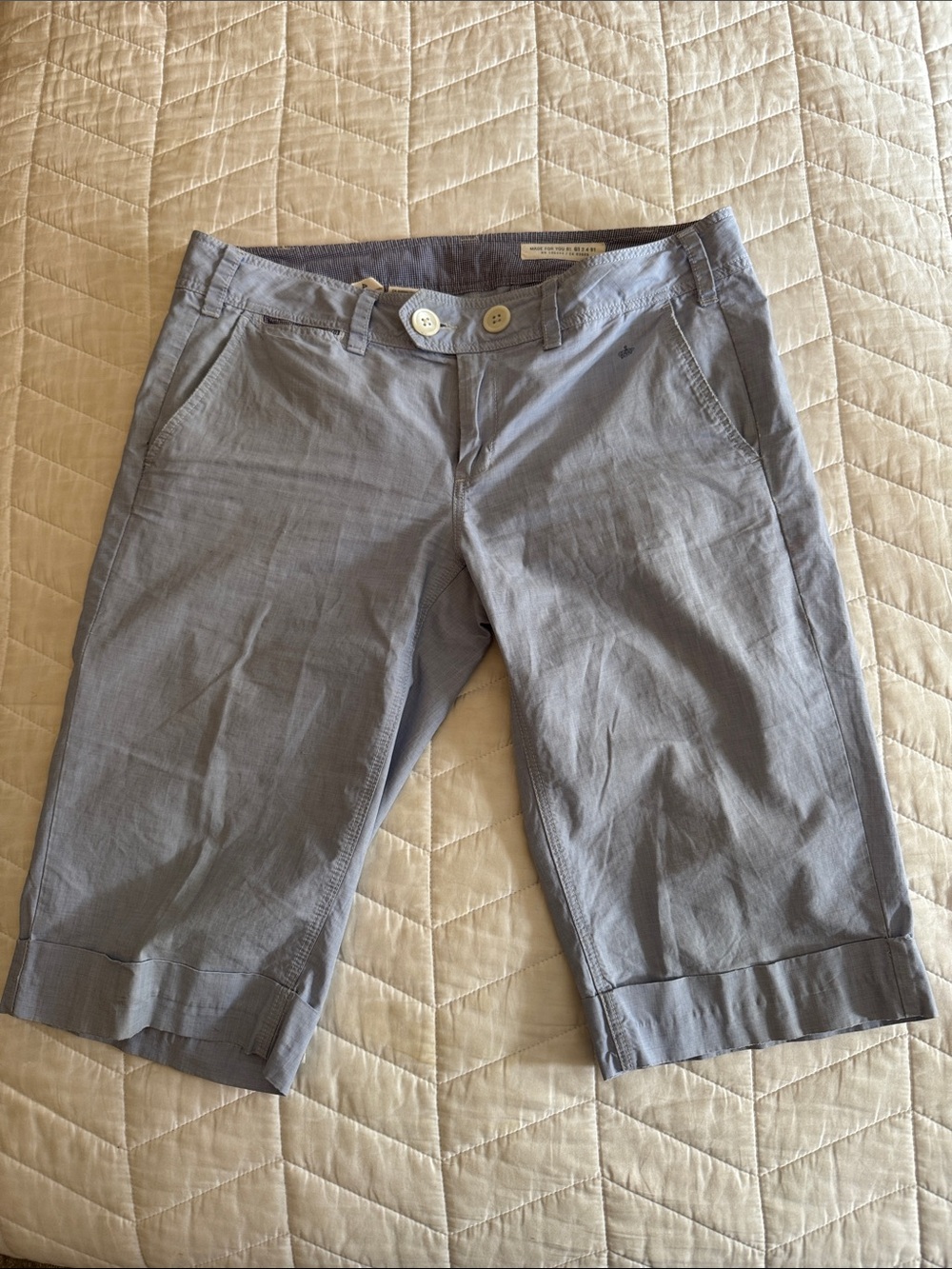 Made For You By G1 Light Blue Women’s Casual Cuffed Shorts (4)